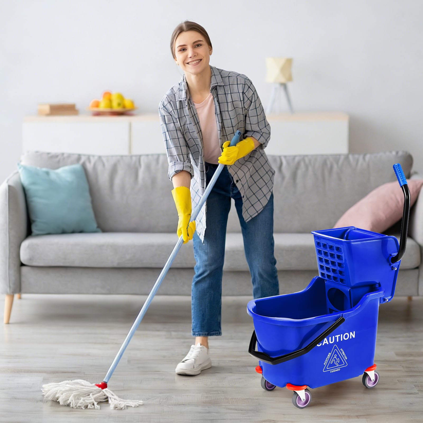 Commercial Kitchen Floor - Commercial Mop Bucket with Side Press