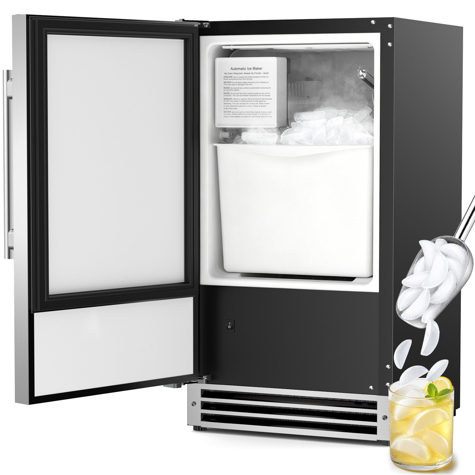 Commercial Kitchen Ice Machine - Under Counter Ice Maker, Crescent Ice