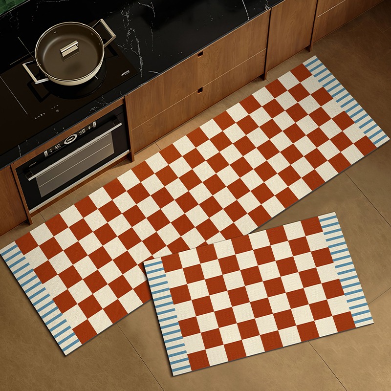 Commercial Kitchen Floor - Vintage Plaid Kitchen Floor Mat Non-slip
