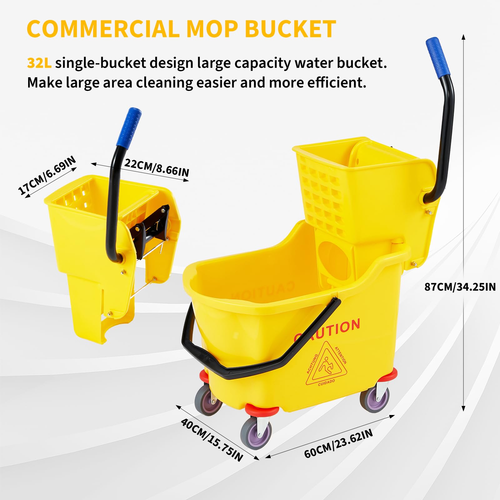 Commercial Mop Bucket with Sid - Commercial Kitchen Floor review and price