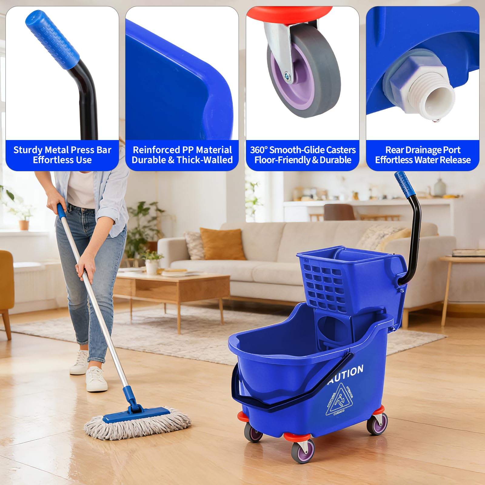 Commercial Mop Bucket with Sid - Commercial Kitchen Floor review and price