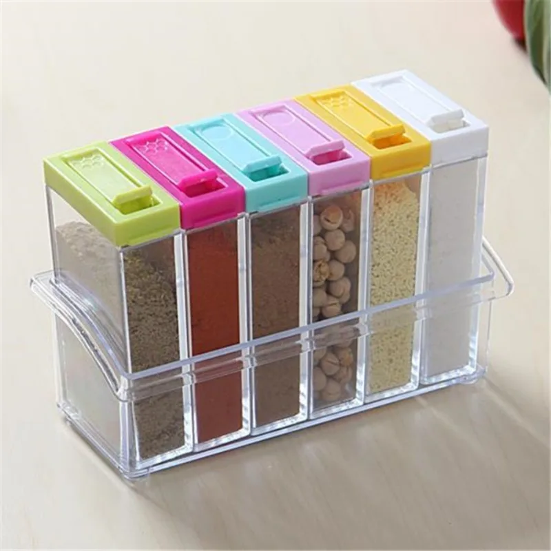 Transparent Seasoning Six Grid - Commercial Kitchen Utensil Organizer review and price