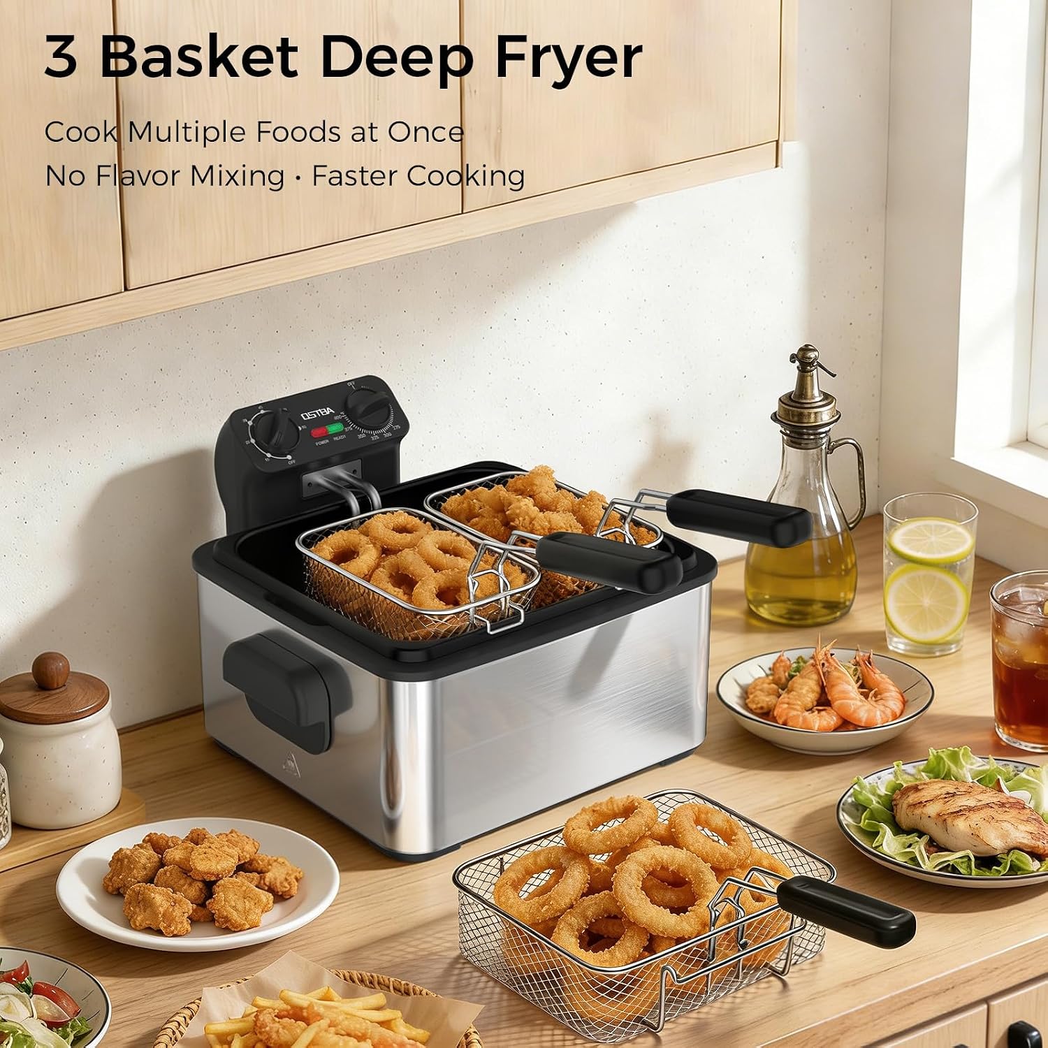 Electric Deep Fryer with 3 Bas - Commercial Kitchen Appliances review and price