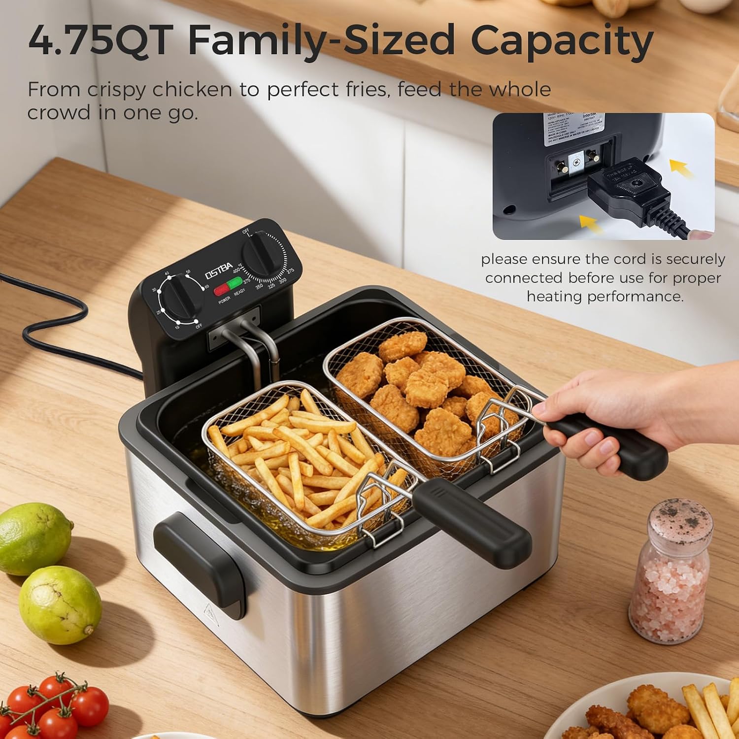Electric Deep Fryer with 3 Bas - Commercial Kitchen Appliances review and price