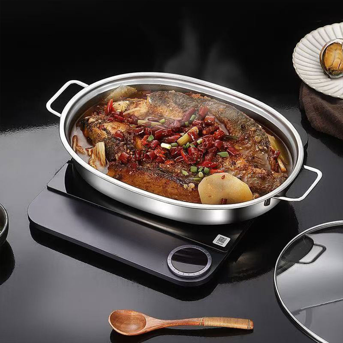 Stainless Steel Tray with Ears - Induction Cooker Commercial review and price