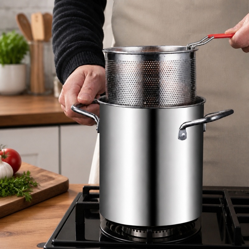 304 Stainless Steel Deep Fryer - Commercial Kitchen Appliances review and price
