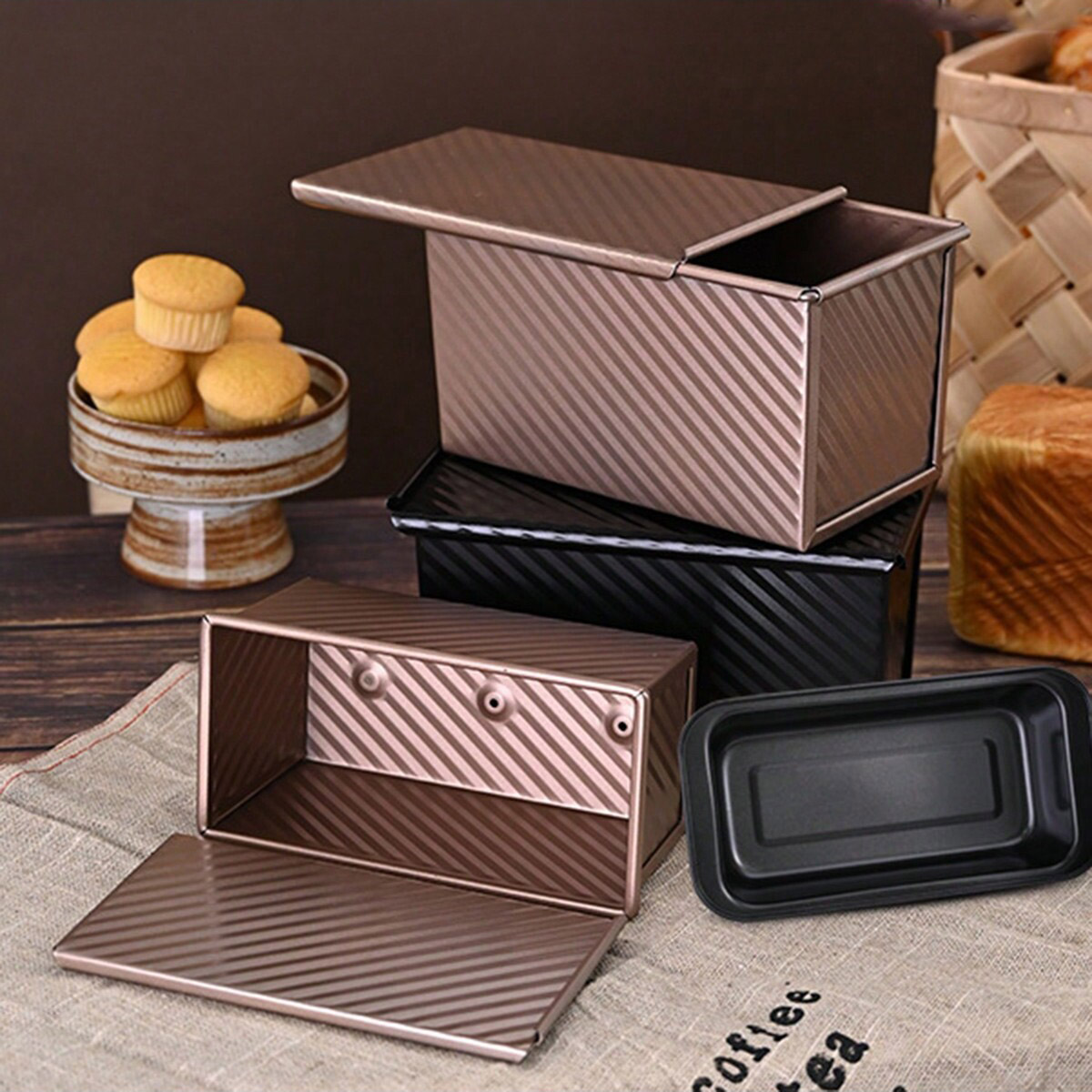1pc Golden  Loaf Pan with Lid  - Rotary Bakery Oven review and price