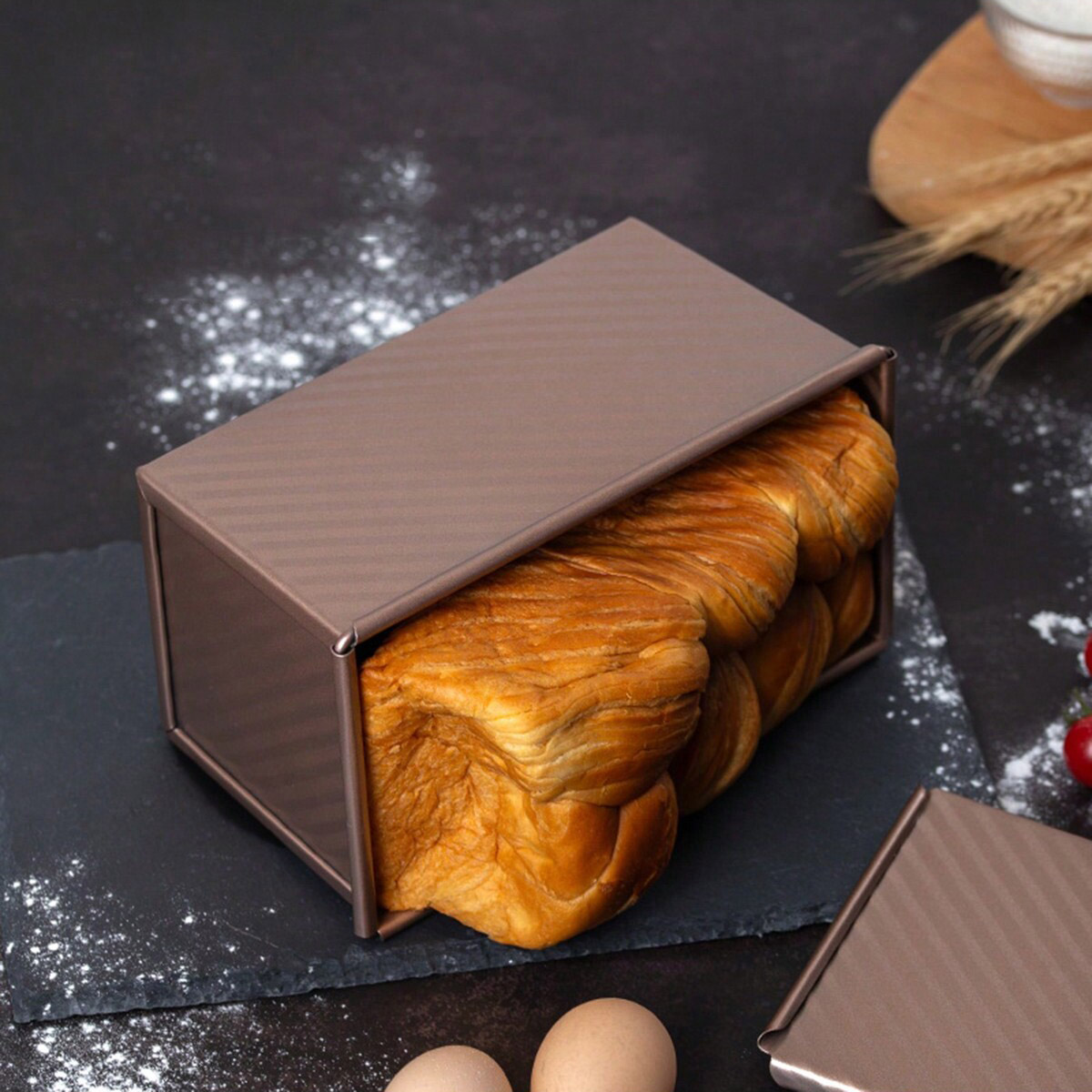 1pc Golden  Loaf Pan with Lid  - Rotary Bakery Oven review and price